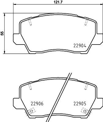 Комплект гальмівних накладок, дискове гальмо, Hella 8DB355039-491