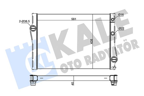 KALE BMW Радіатор охолодження X5 Е70, Е71 3.0d/4.0d