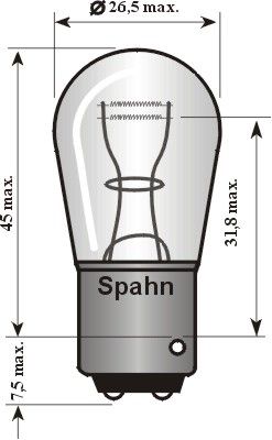 SPAHN GLÜHLAMPEN 2015 Bulb P21/4W 12V 21/4W
