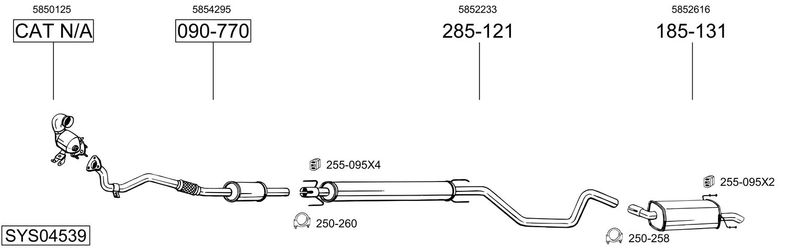 BOSAL kipufogórendszer SYS04539