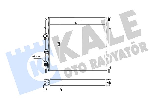 Радіатор, система охолодження двигуна, Kale Oto Radyatör 196900