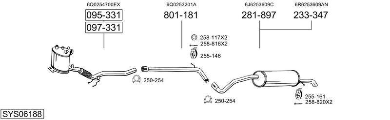 BOSAL kipufogórendszer SYS06188