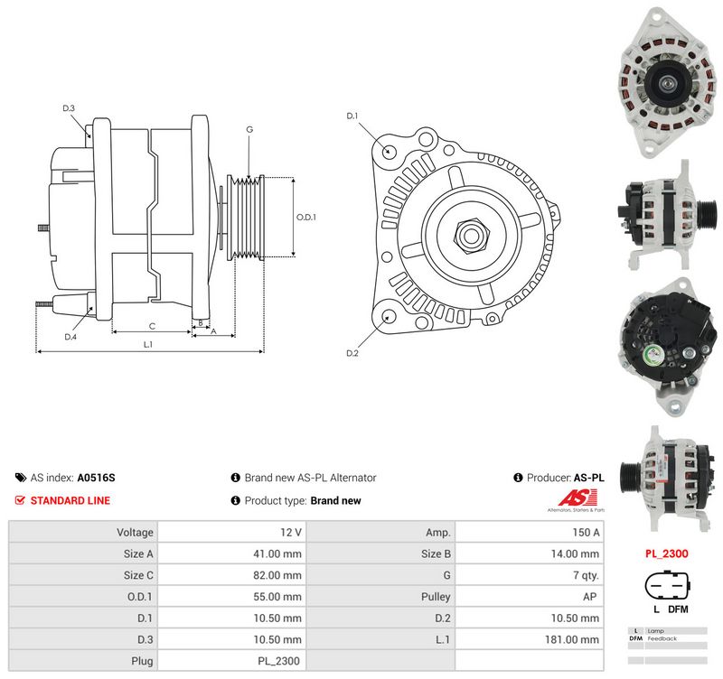 Generaator, AS-PL A0516S
