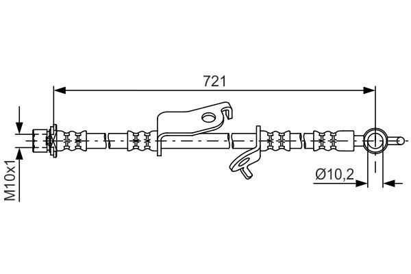 BOSCH шланг гальмівний передній правий TOYOTA PRIUS 08-