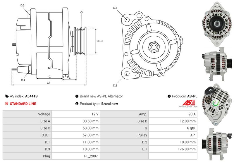 AS-PL A5441S Alternator