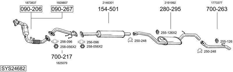 BOSAL kipufogórendszer SYS24682