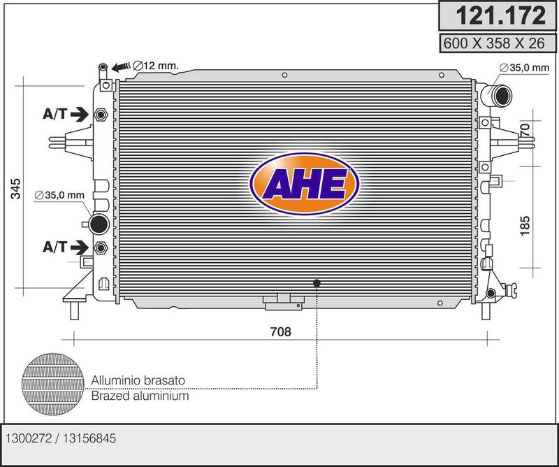 AHE 121.172 - Radiator, engine cooling