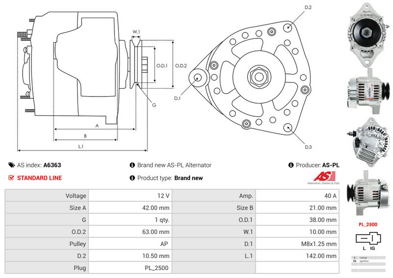 AS-PL A6363 Alternator