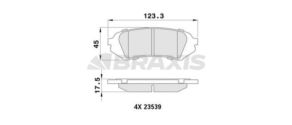 Комплект гальмівних накладок, дискове гальмо, Braxis AA0482