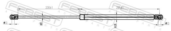 FEBEST 18117-001 Gas Spring, bonnet