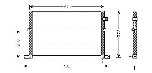 Конденсатор, система кондиціонування повітря, Ford Mondeo III 00-07 (FD5334) AVA, Ava FD5334