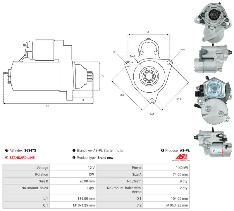 Starter, AS-PL S6347S