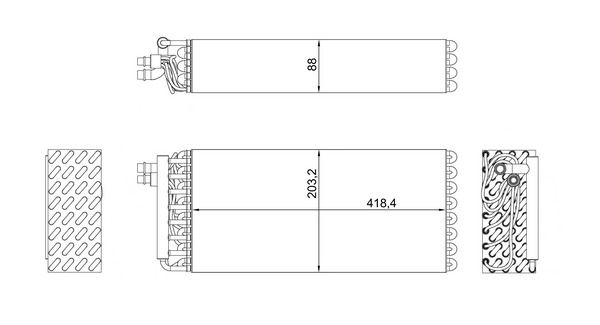 Evaporator, aer conditionat MAHLE AE 197 000S