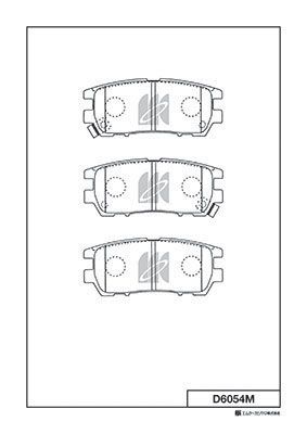 Комплект гальмівних накладок, дискове гальмо, Kashiyama D6054M