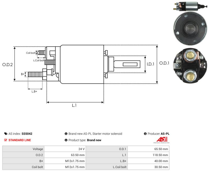 AS-PL SS5042 Solenoid Switch, starter