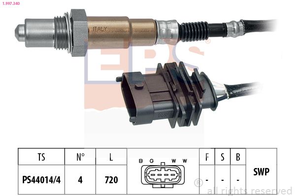 EPS OPEL Лямбда-зонд 4 конт. OPEL 1,4/1,6: Astra G, Vectra B, Zafira 99-