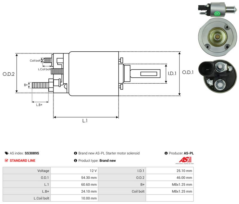 Magnetlülitus, starter, AS-PL SS3089S