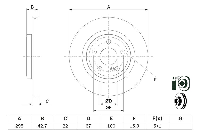 BOSCH Remschijf 0 986 479 F75