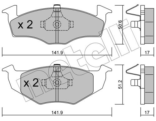 METELLI fékbetétkészlet, tárcsafék 22-0206-0