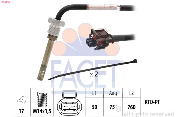 FACET Sensor, uitlaatgastemperatuur 22.0236