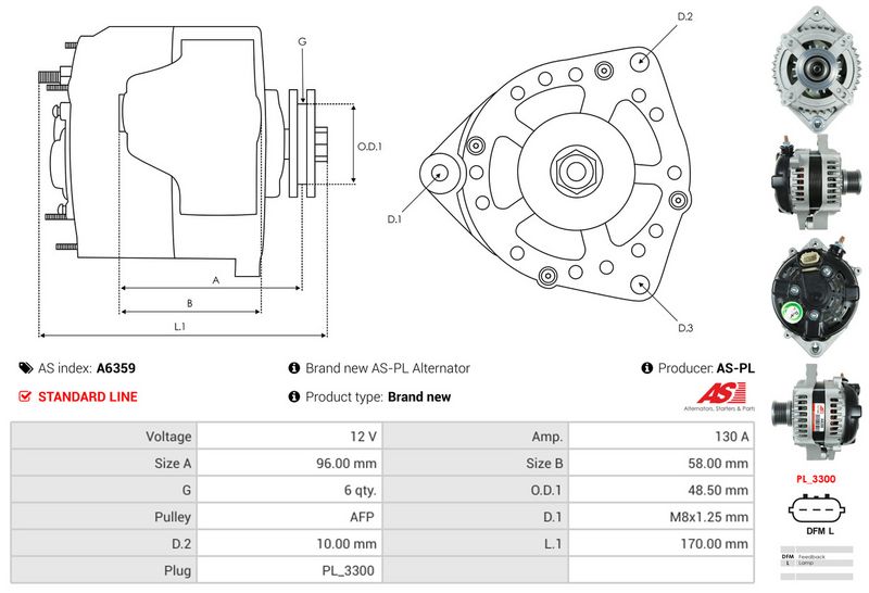 AS-PL A6359 Alternator