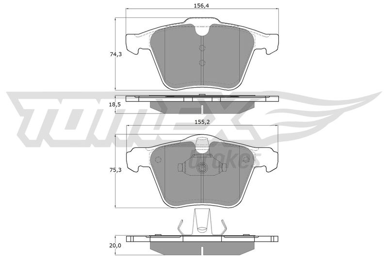 TOMEX Brakes fékbetétkészlet, tárcsafék TX 16-64