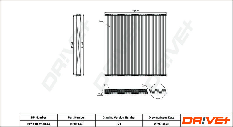 Filtru, aer habitaclu DP1110.12.0144 Dr!ve+