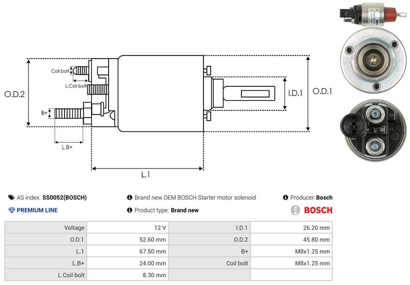 AS-PL SS0052(BOSCH) Solenoid Switch, starter