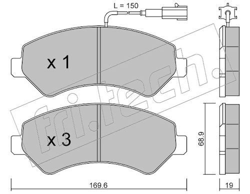 fri.tech. 725.0 Brake Pad Set, disc brake