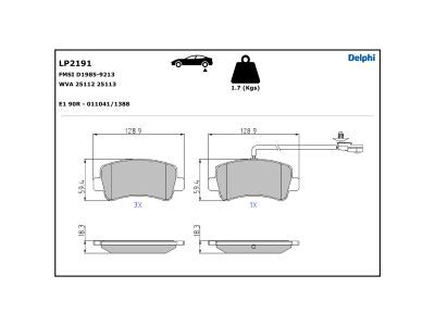 DELPHI LP2191 Brake Pad Set, disc brake