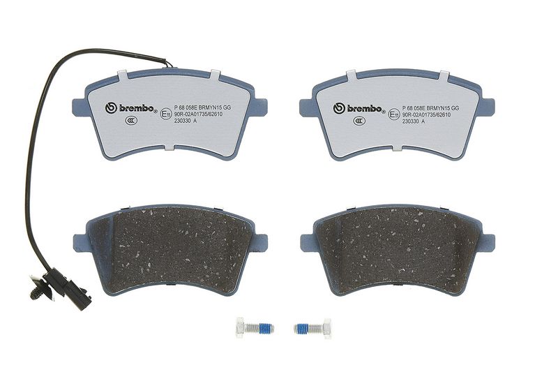 Piduriklotsi komplekt, ketaspidur, BREMBO P 68 058E