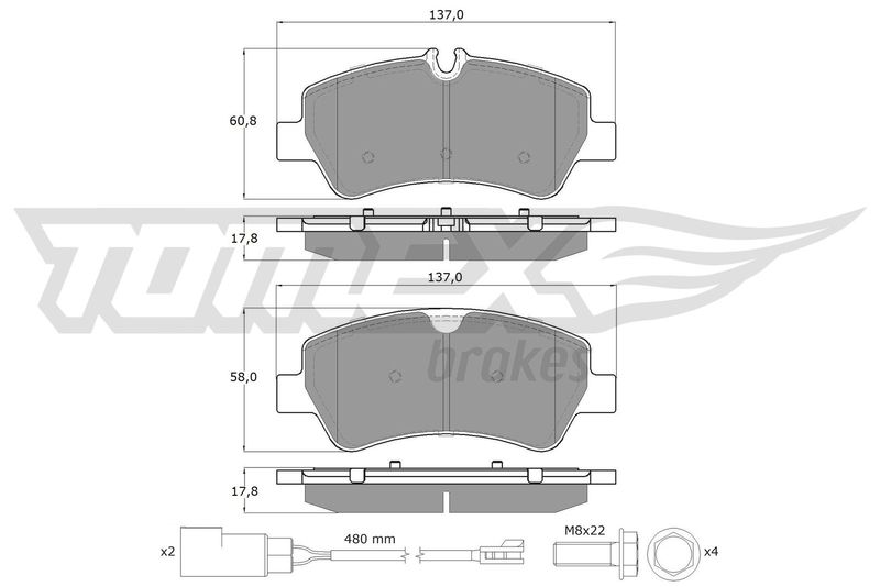 TOMEX Brakes fékbetétkészlet, tárcsafék TX 16-961