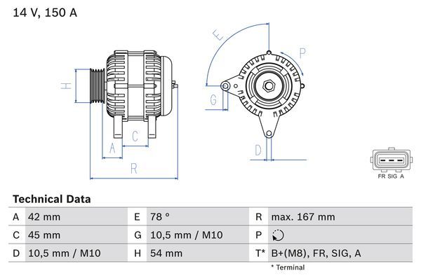 Генератор, Bosch 0986049071