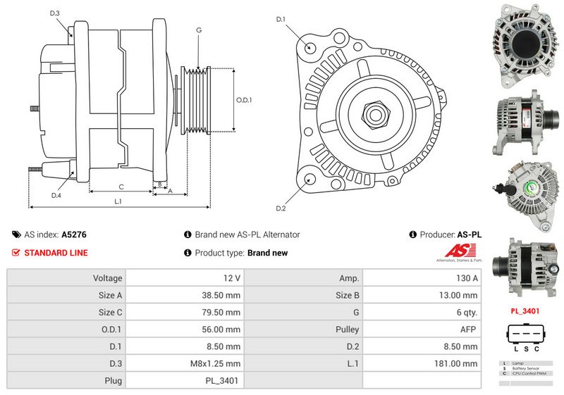 AS-PL A5276 Alternator