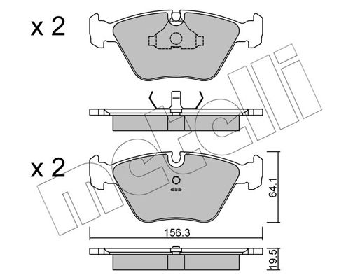 Metelli Brake Pad Set, disc brake 22-0122-0