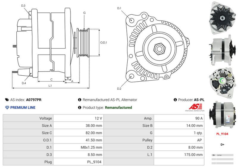 AS-PL A0797PR Alternator
