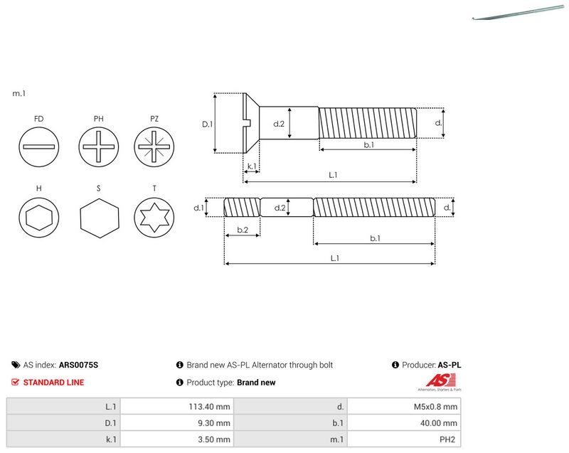 AS-PL ARS0075S Repair Set, alternator