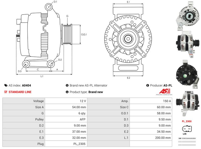 AS-PL A0404 Alternator