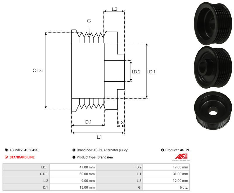 Rihmaratas, generaator, AS-PL AP5045S