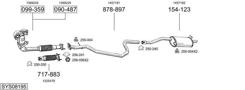 BOSAL kipufogórendszer SYS08195