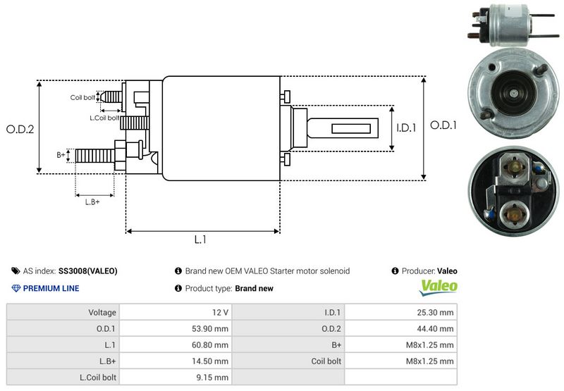 AS-PL SS3008(VALEO) Solenoid Switch, starter