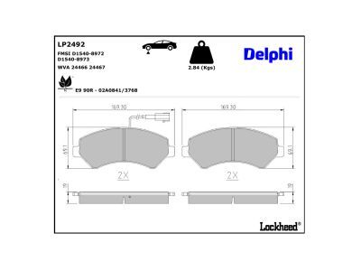 Set placute frana,frana disc LP2492 DELPHI