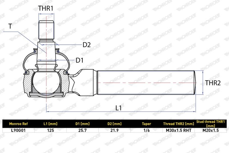 Hlava příčného táhla řízení L90G01