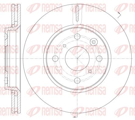 REMSA тормозной диск передний CITROEN C1, PEUGEOT 107, TOYOTA AYGO 247*20