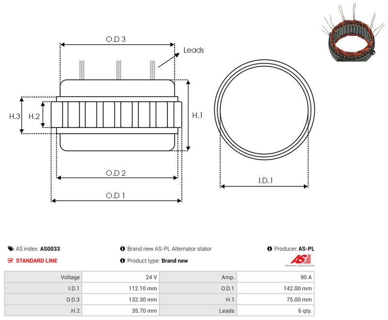 Staator, generaator, AS-PL AS0033