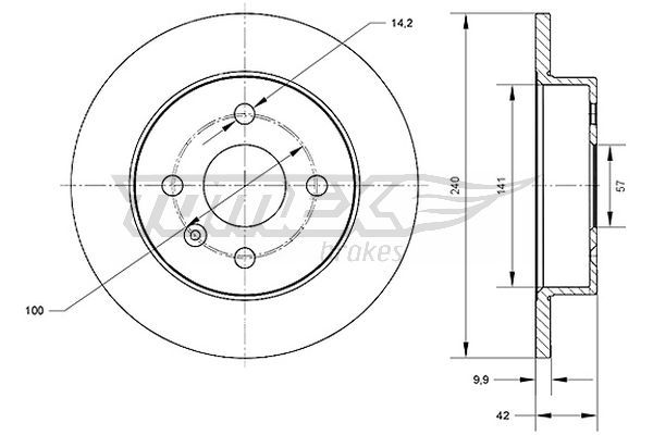 TOMEX Brakes féktárcsa TX 70-23