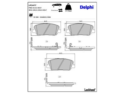 DELPHI LP2477 Brake Pad Set, disc brake