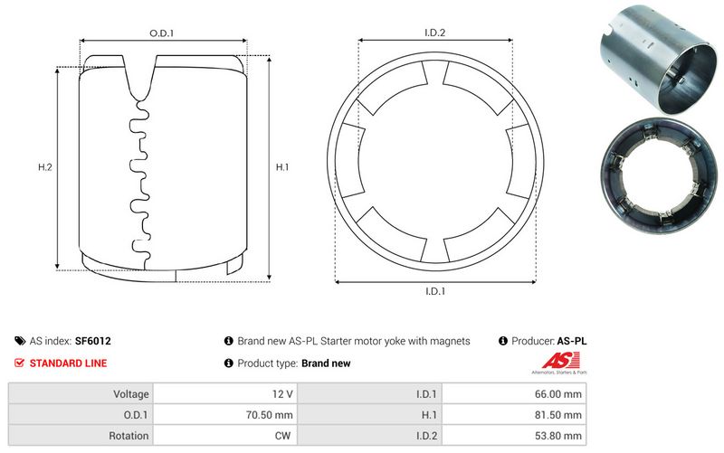 AS-PL SF6012 Field Winding, starter