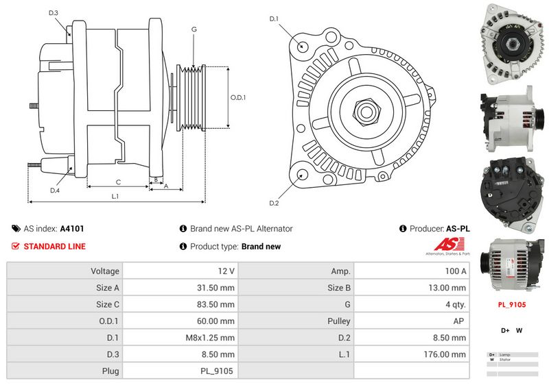 AS-PL A4101 Alternator