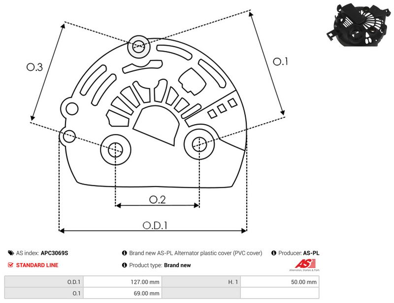 Kaitsekate, generaator, AS-PL APC3069S
